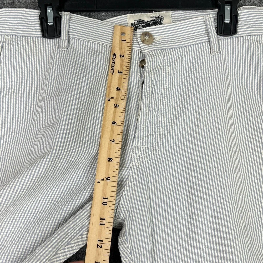 7 For All Mankind Pants Mens 38‎ Made USA Seersucker Button Fly Retro Workwear